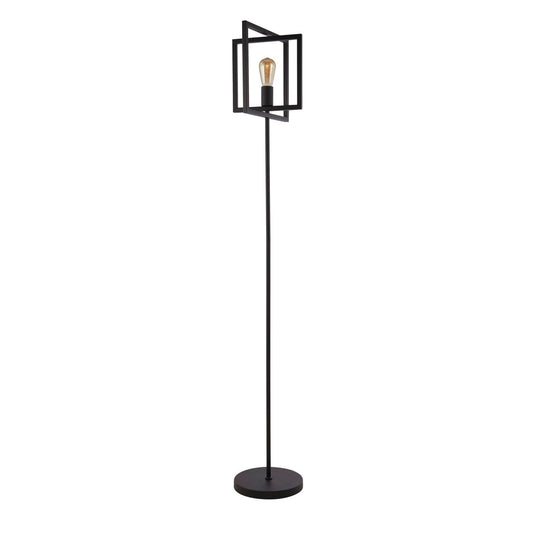 Searchlight Plaza Vloerlamp Mat Zwart Metaal