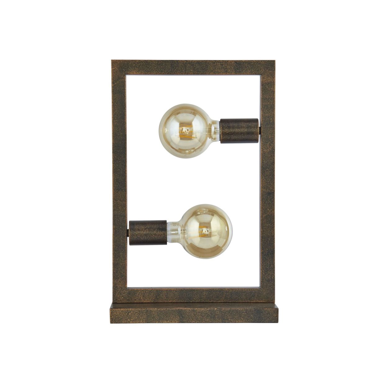 Searchlight Oblong 2Lt Tafellamp Rustic Bruin Metaal