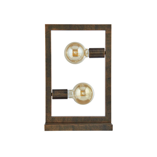 Searchlight Oblong 2Lt Tafellamp Rustic Bruin Metaal