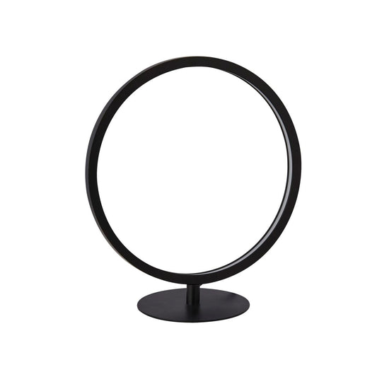 Searchlight Cirque Ring Tafellamp Zwart Metaal & Opal Silicon