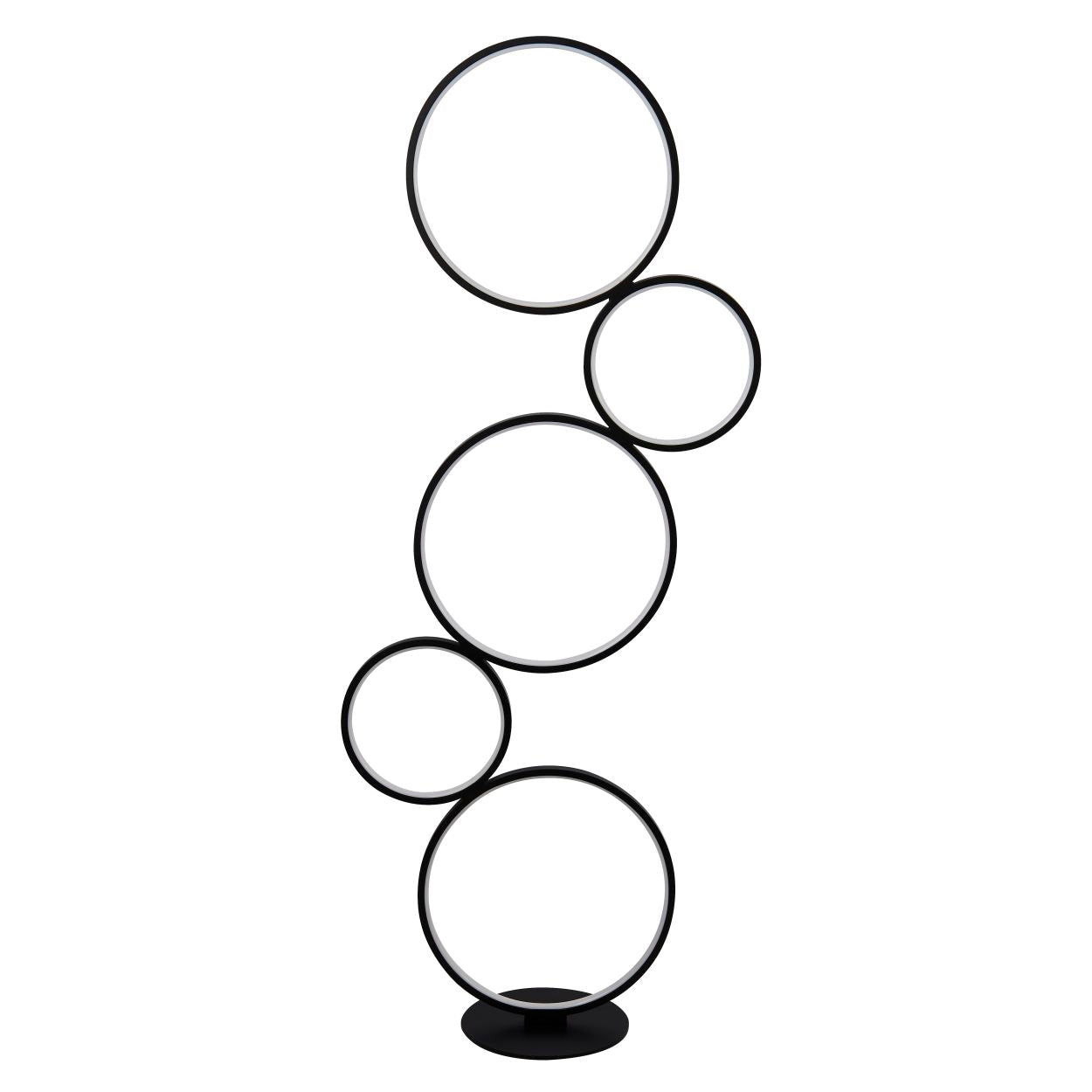 Searchlight Cirque 5Lt Ring Vloerlamp Zwart Metaal & Opal Silicon