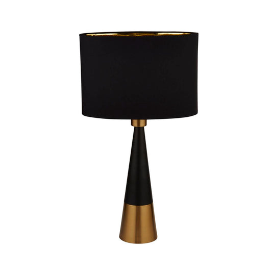 Searchlight Chloe Tafellamp Antique Koper & Oval Zwart Lampenkap