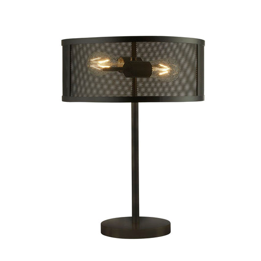 Searchlight Fishnet 2Lt Tafellamp Mat Zwart Metaal