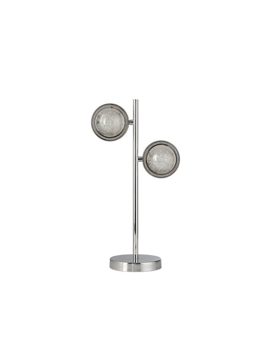 Searchlight Quartz 2Lt Tafellamp Chroom & Bubble Glas