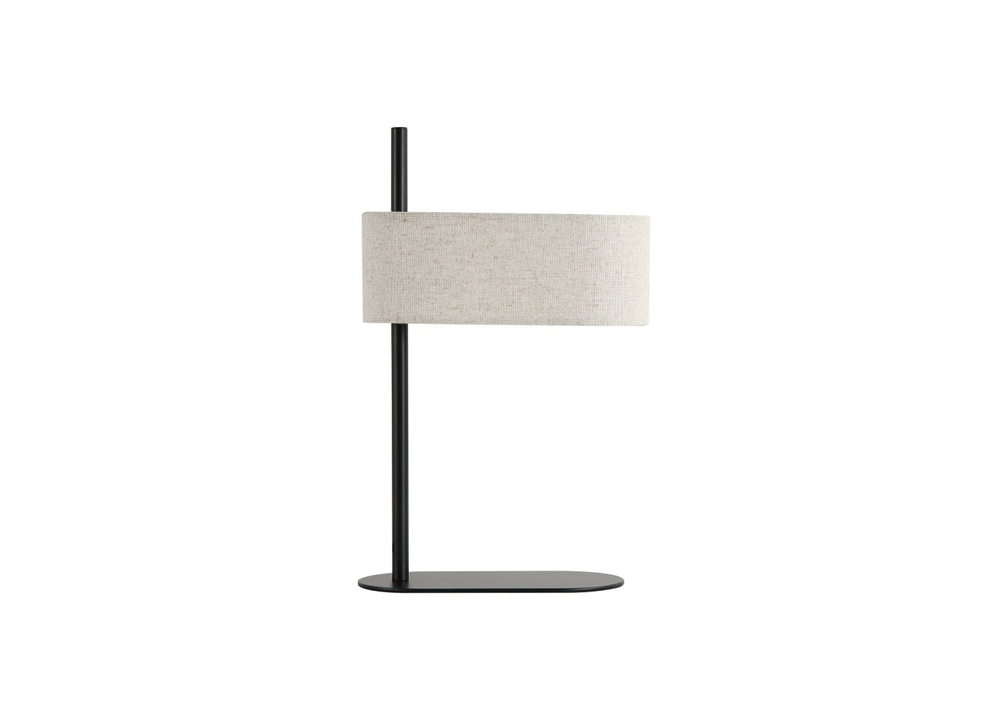 Searchlight Hessian 1Lt Tafellamp, Zwart Metaal with Linnen Lampenkap