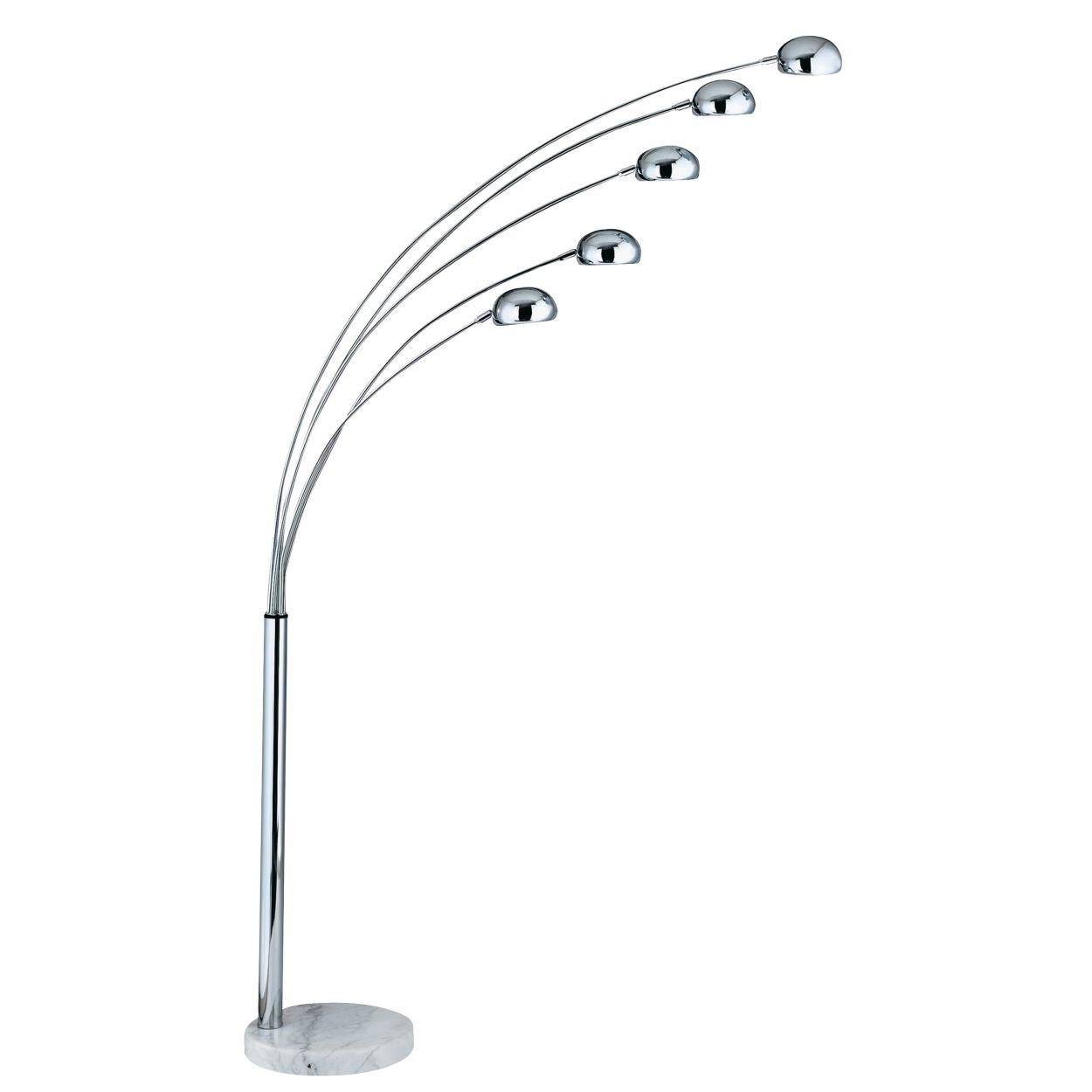 Searchlight Giraffe 5Lt Vloerlamp Chroom Metaal & Wit Marmer Base