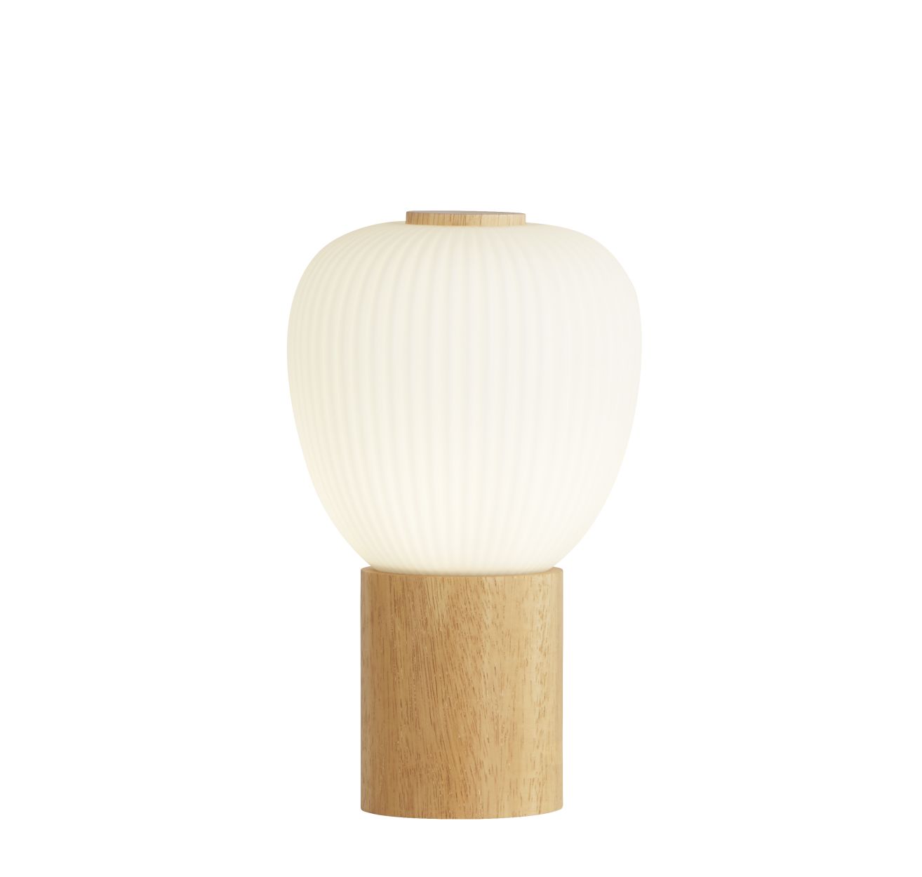 Searchlight Ella Tafellamp Hout & Opal Ribbed Glas