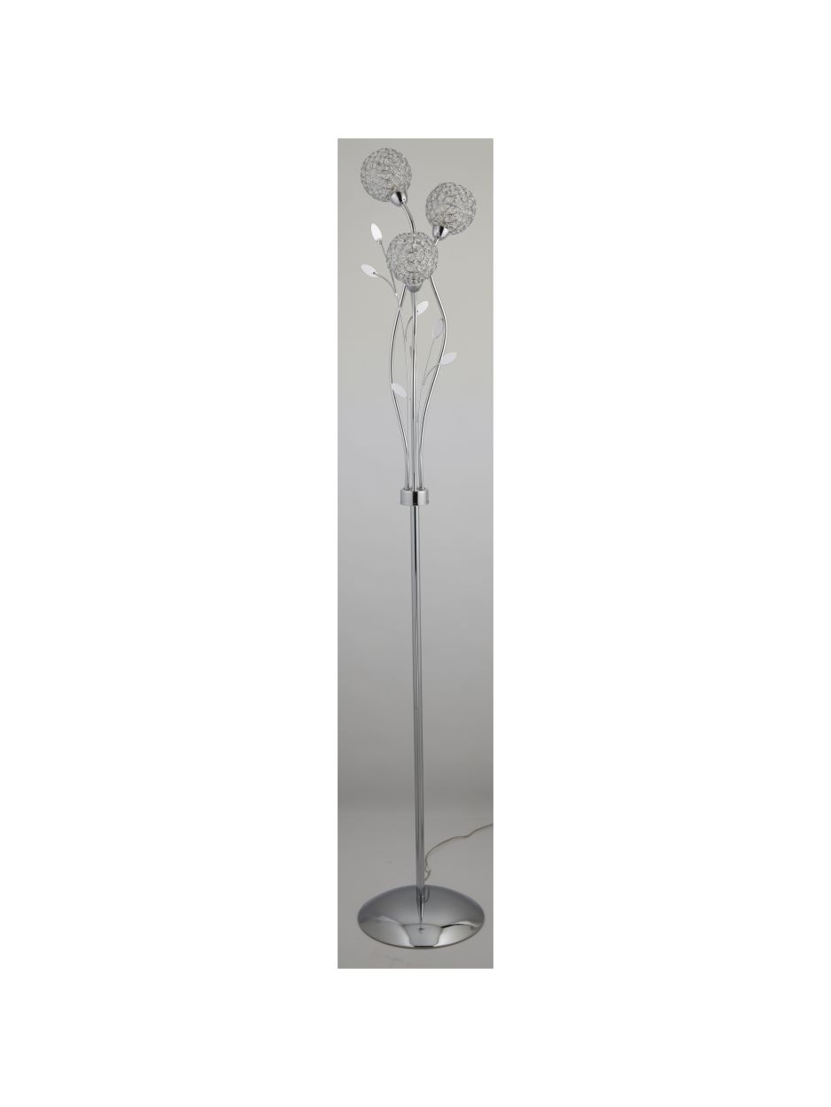 Searchlight Bellis II 3Lt Vloerlamp Chroom & Helder Glas