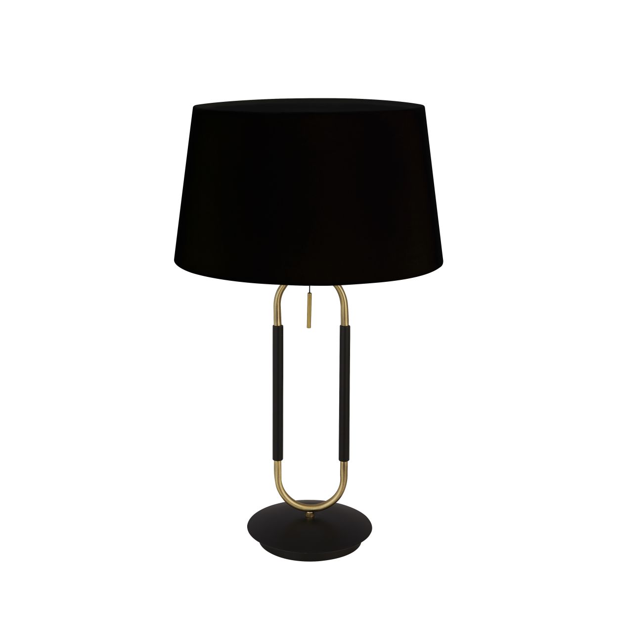 Searchlight Jazz Tafellamp Zwart, Satin Messing Metaal & Zwart Velours