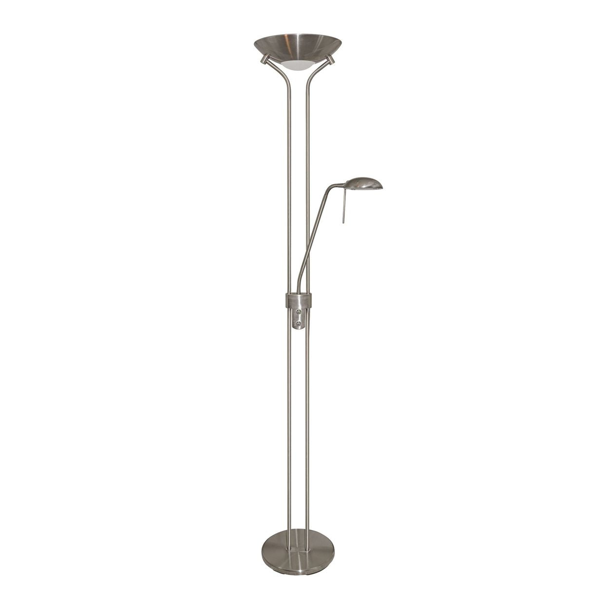 Searchlight Mother & Child Vloerlamp Satin Zilver Metaal & Glas