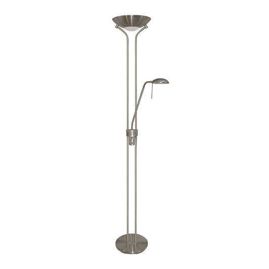 Searchlight Mother & Child Vloerlamp Satin Zilver Metaal & Glas