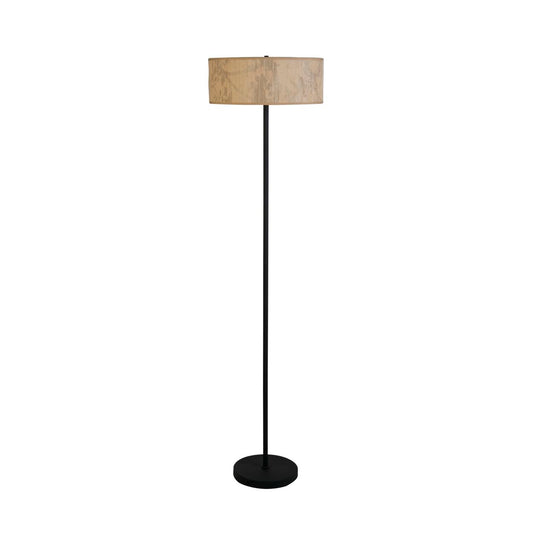 Searchlight Isla 3Lt Vloerlamp, Recycled Paper Lampenkap and Zwart Metaal