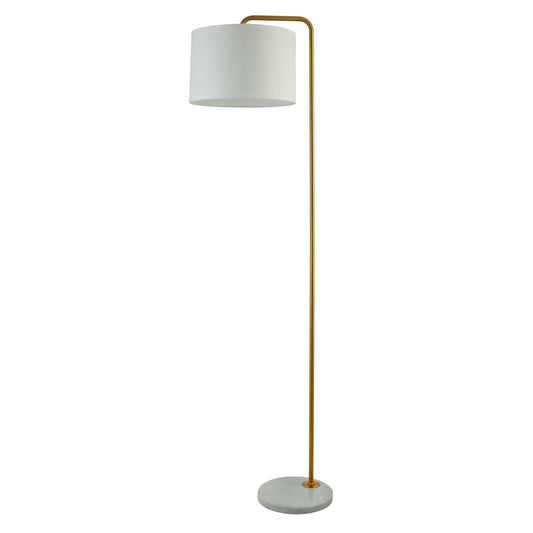 Searchlight Gallow Vloerlamp Antique Goud Metaal, Marmer & Wit Stof