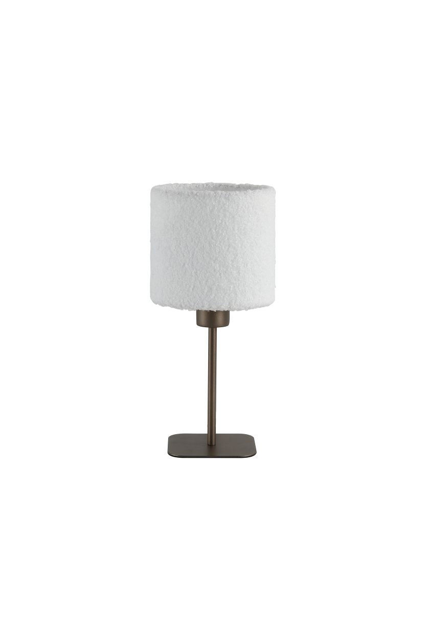 Searchlight Chelsea 1Lt Tafellamp, Latte Metaal with Plush Lampenkap