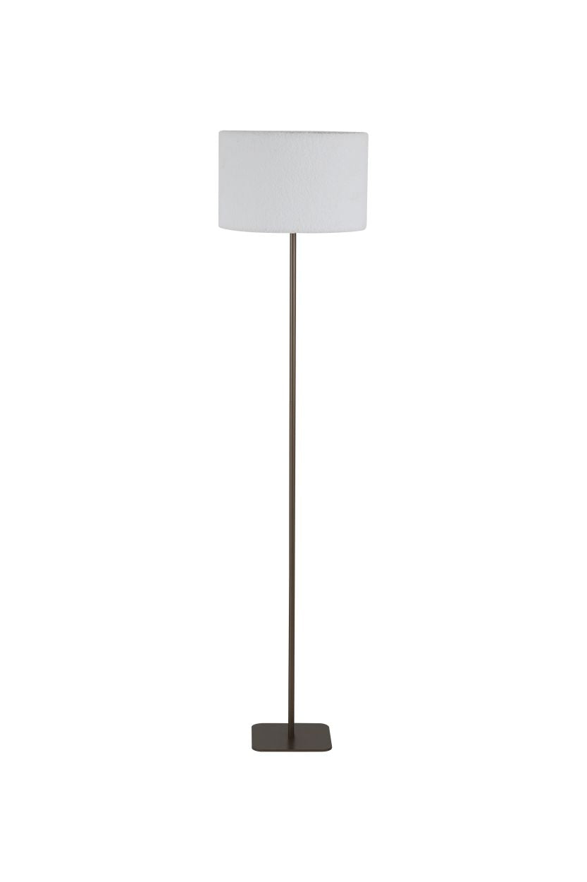 Searchlight Chelsea 1Lt Vloerlamp, Latte Metaal with Plush Lampenkap