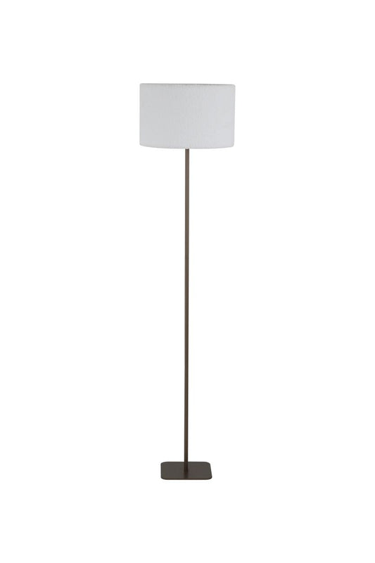 Searchlight Chelsea 1Lt Vloerlamp, Latte Metaal with Plush Lampenkap