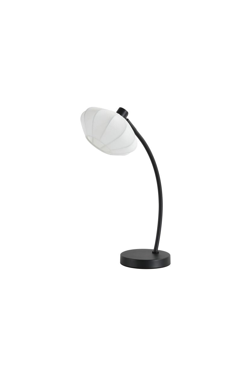 Searchlight Radiant 1Lt Tafellamp, Zwart Metaal with Soft Stof Lampenkap