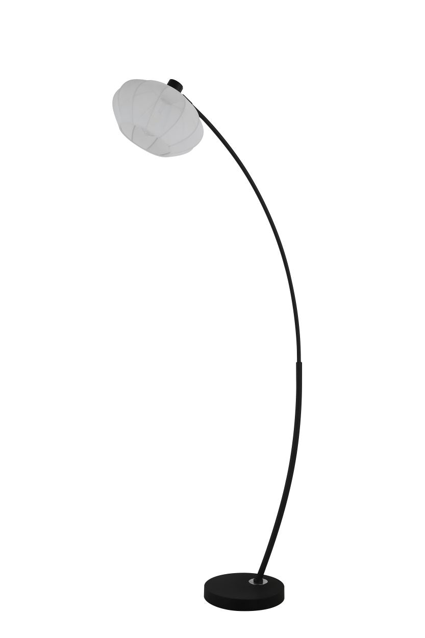 Searchlight Radiant 1Lt Vloerlamp, Zwart Metaal with Soft Stof Lampenkap