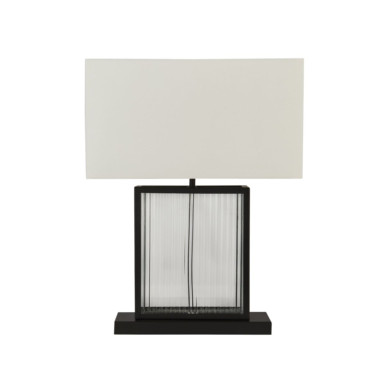 Searchlight Clarendon Tafellamp Zwart Metaal, Tempered Glas & Velours