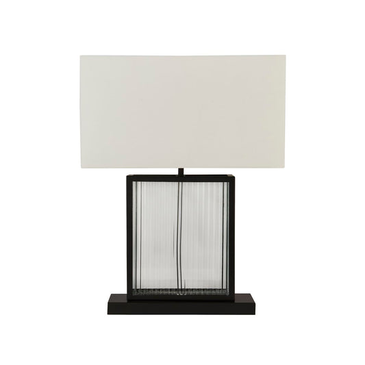 Searchlight Clarendon Tafellamp Zwart Metaal, Tempered Glas & Velours