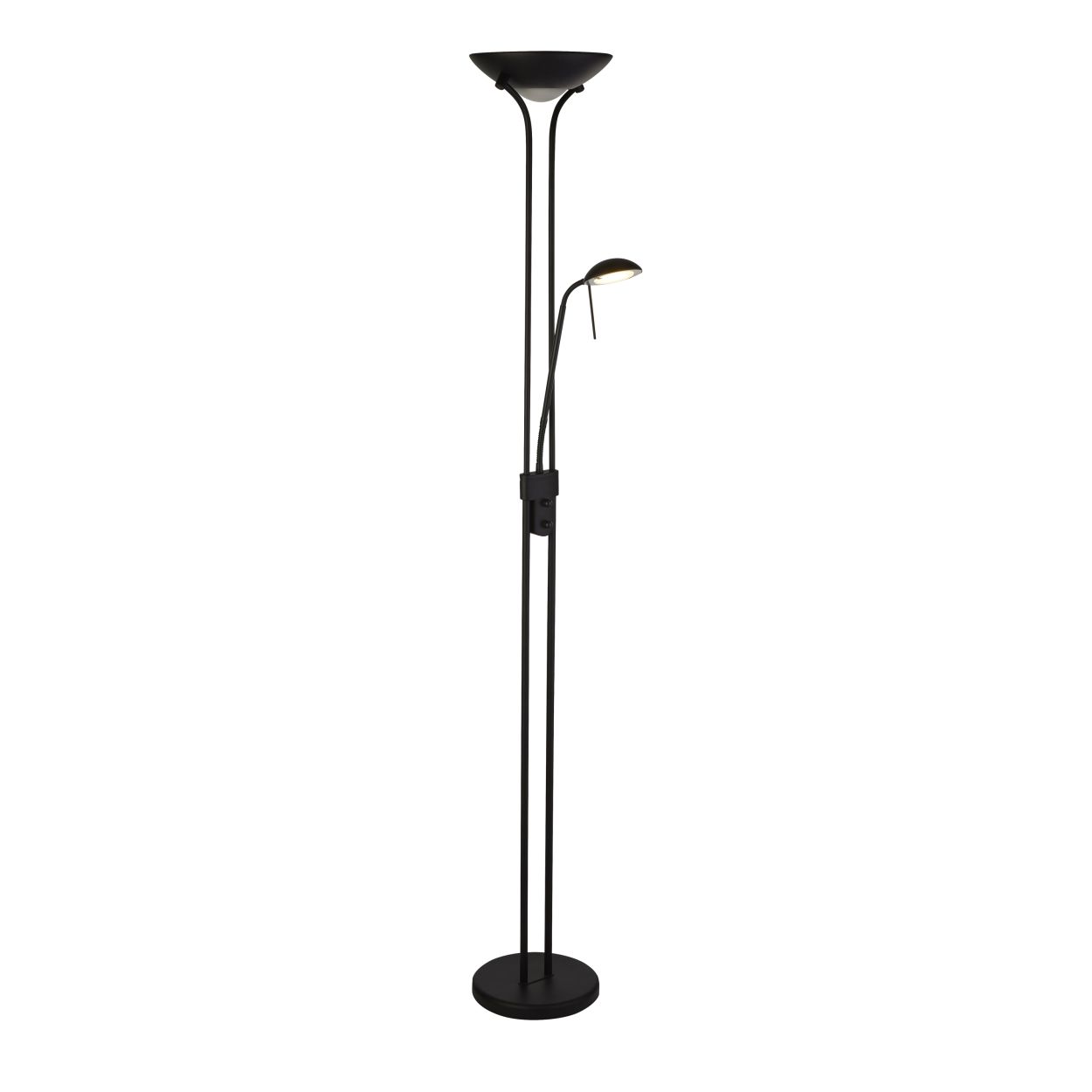 Searchlight Mother & Child Vloerlamp Mat Zwart Metaal & Glas