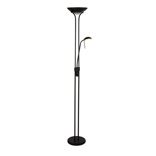 Searchlight Mother & Child Vloerlamp Mat Zwart Metaal & Glas