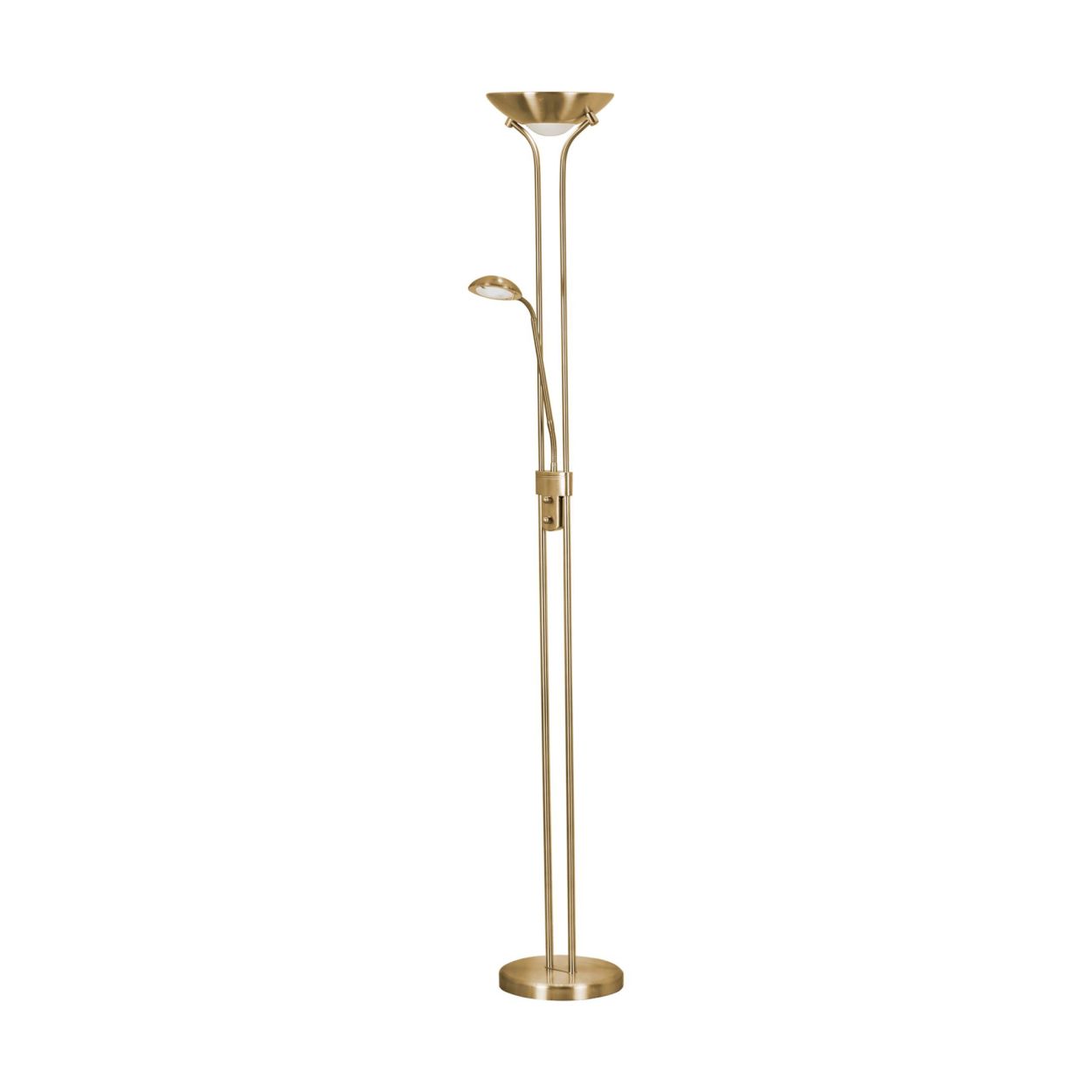 Searchlight Mother & Child LED Dimbaar Vloerlamp Satin Messing