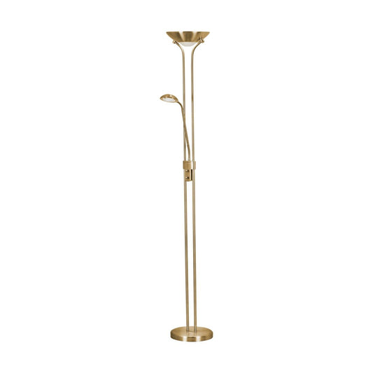 Searchlight Mother & Child LED Dimbaar Vloerlamp Satin Messing