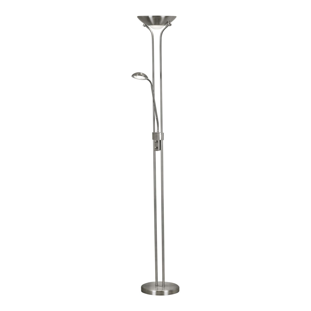Searchlight Mother & Child Vloerlamp Satin Zilver Metaal & Glas