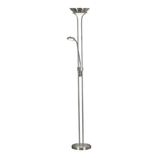 Searchlight Mother & Child Vloerlamp Satin Zilver Metaal & Glas
