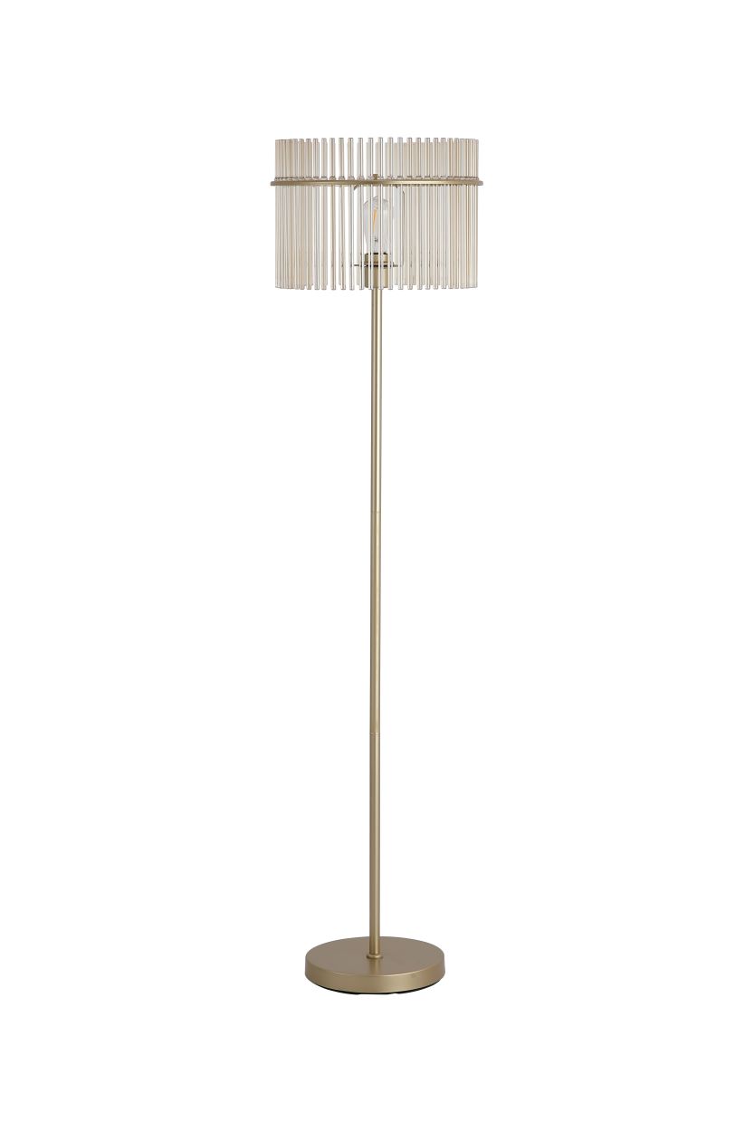 Searchlight Swizzle 1Lt Vloerlamp, Goud Metaal with Champagne Rods