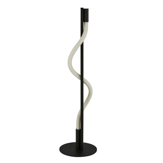 Searchlight Serpent Vloerlamp Zwart Metaal & Opal Tube