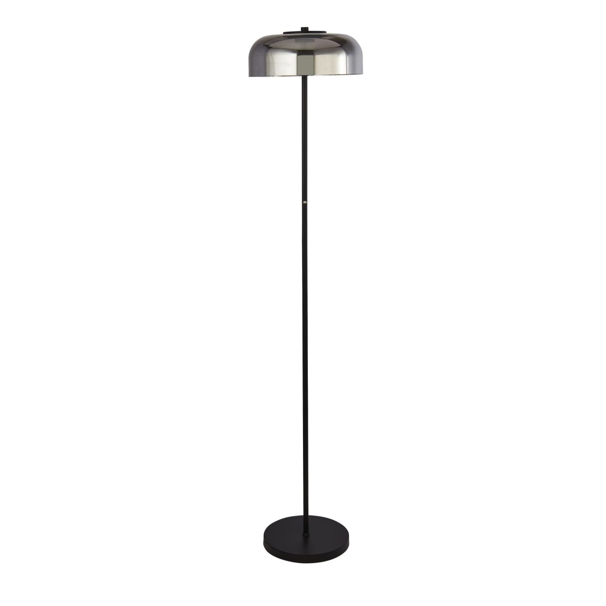Searchlight Frisbee Vloerlamp Zwart Metaal & Smoked Glas