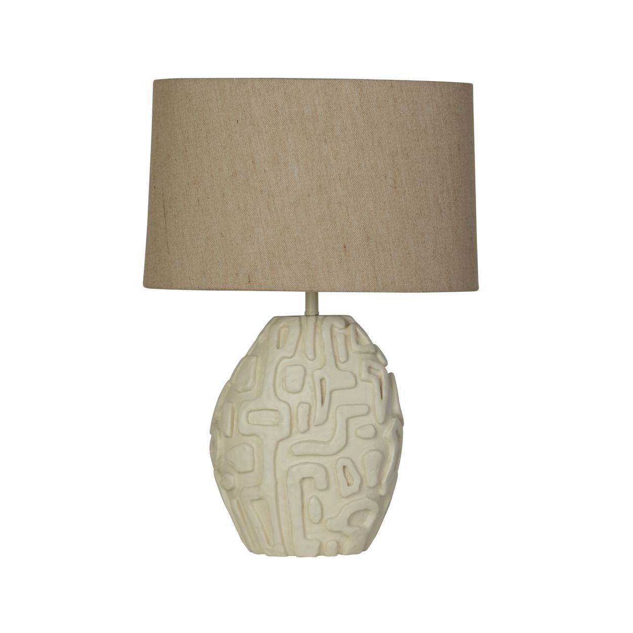 Searchlight Adelaide 1Lt Tafellamp, Crème Hars with Oatmeal Linnen Shad