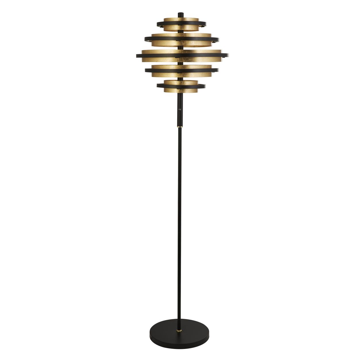 Searchlight Hive 5Lt Vloerlamp Zwart Metaal & Goud Leaf