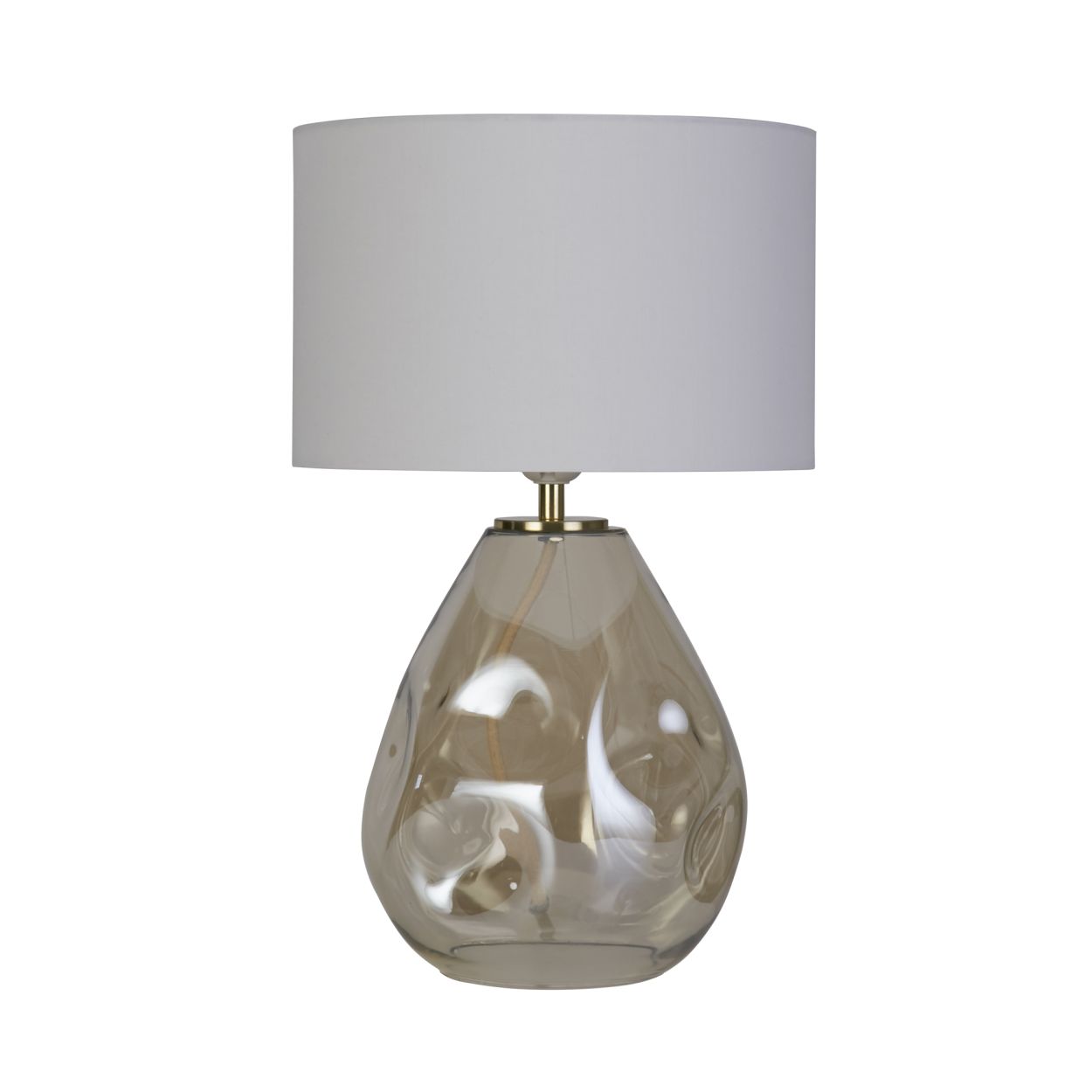Searchlight Devon 1Lt Tafellamp, Champagne Punched Glas with Off Wit