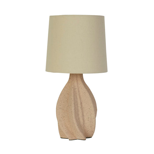 Searchlight Twist 1Lt Tafellamp, Ceramic with Linnen Lampenkap