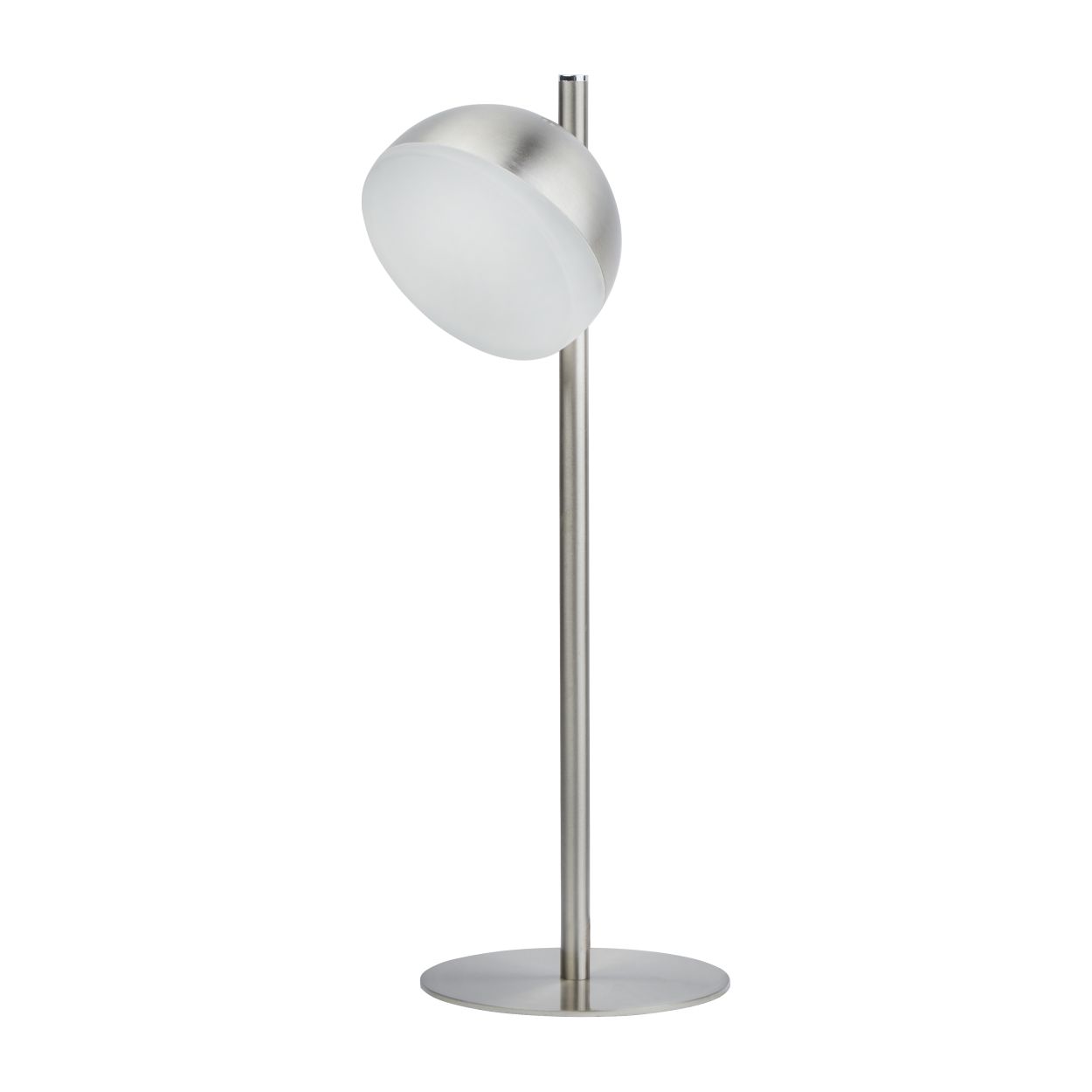 Searchlight Tully Tafellamp Satin Zilver Metaal & Mat Lampenkap
