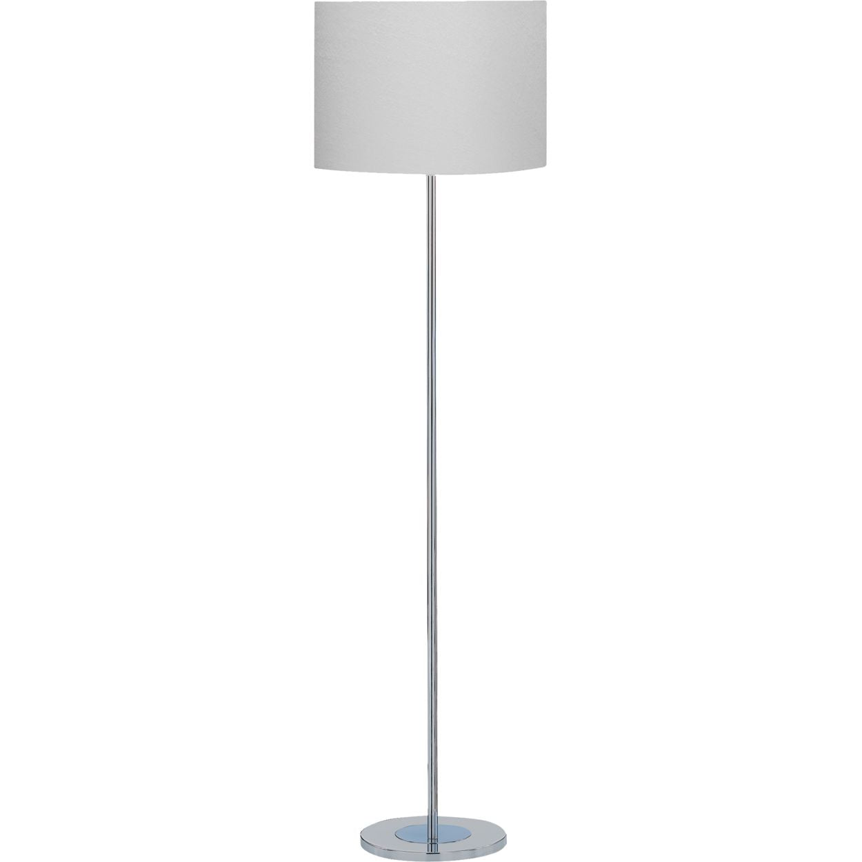 Searchlight Carter Vloerlamp Chroom Base & Stof Lampenkap