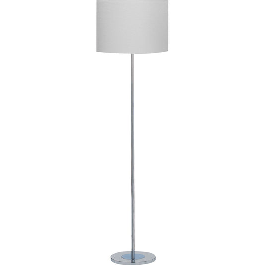 Searchlight Carter Vloerlamp Chroom Base & Stof Lampenkap