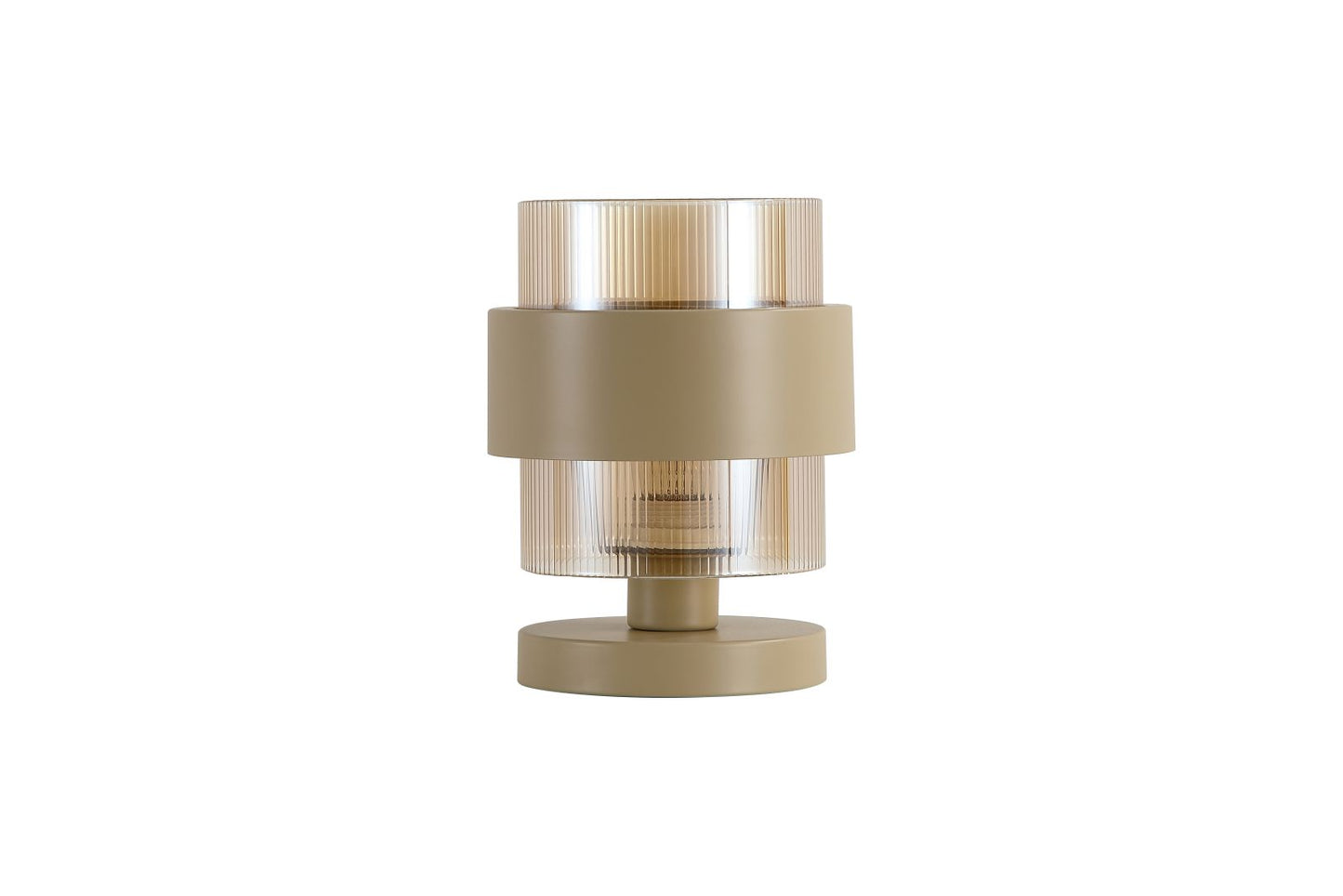 Searchlight Royal 1Lt Tafellamp, Sand Metaal, Amber Ribbed Glas