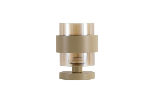 Searchlight Royal 1Lt Tafellamp, Sand Metaal, Amber Ribbed Glas
