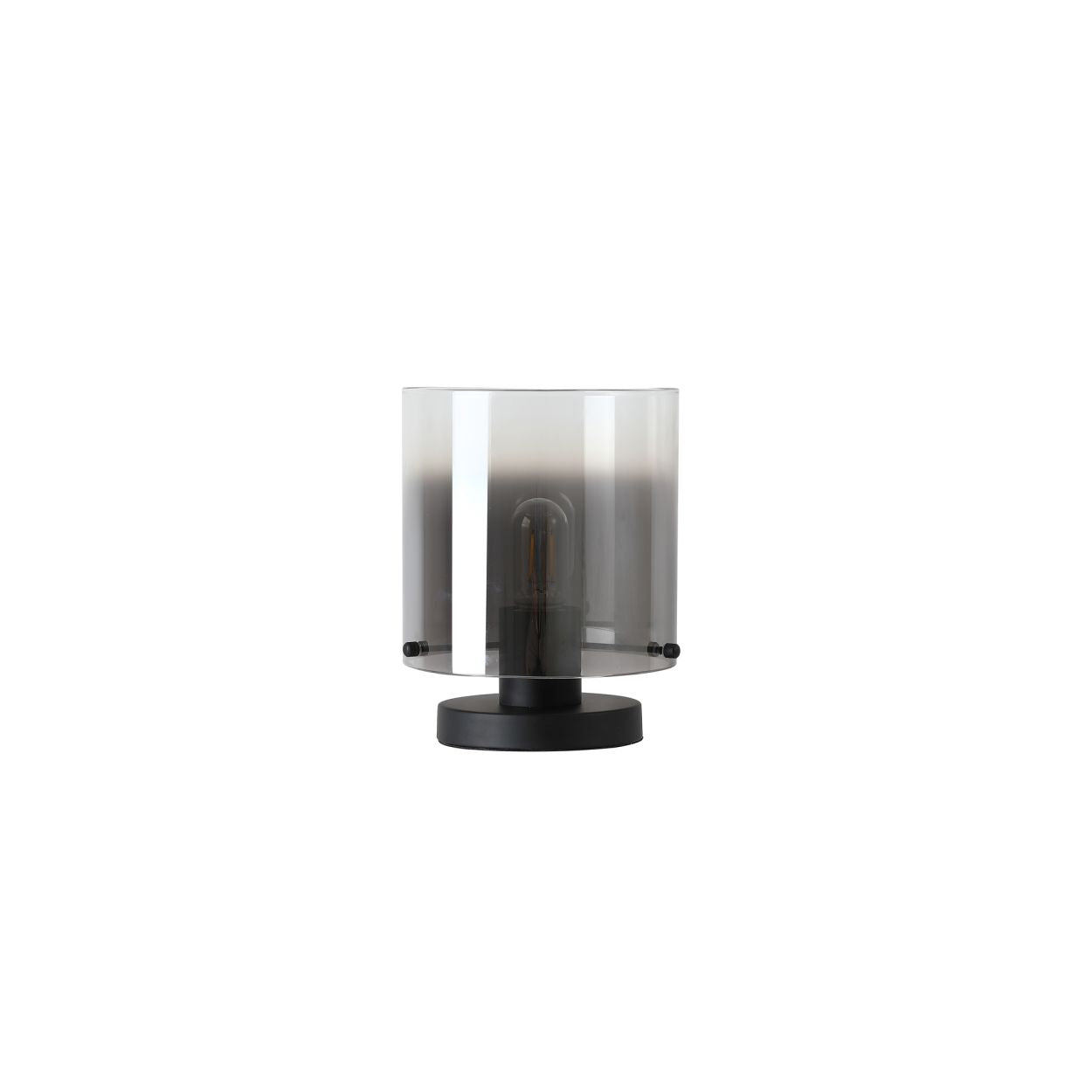 Searchlight Sweden 1Lt Tafellamp, Mat Zwart Metaal with Smoked Ombre Gl