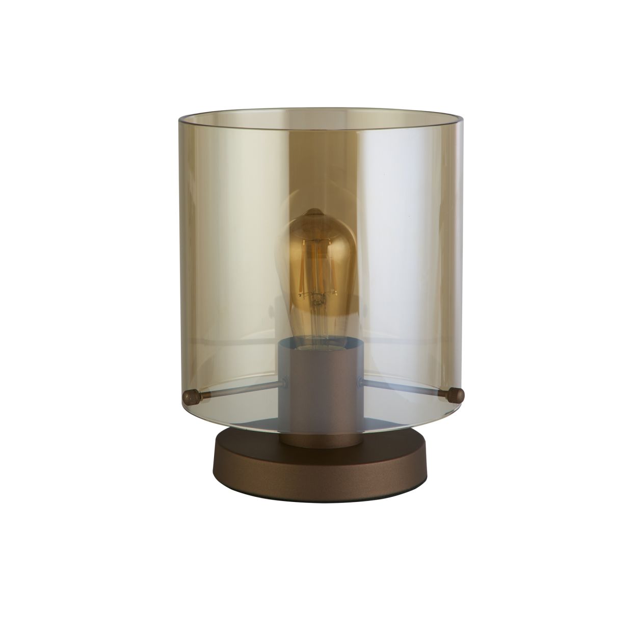 Searchlight Sweden 1Lt Tafellamp, Mocha Metaal with Amber Glas