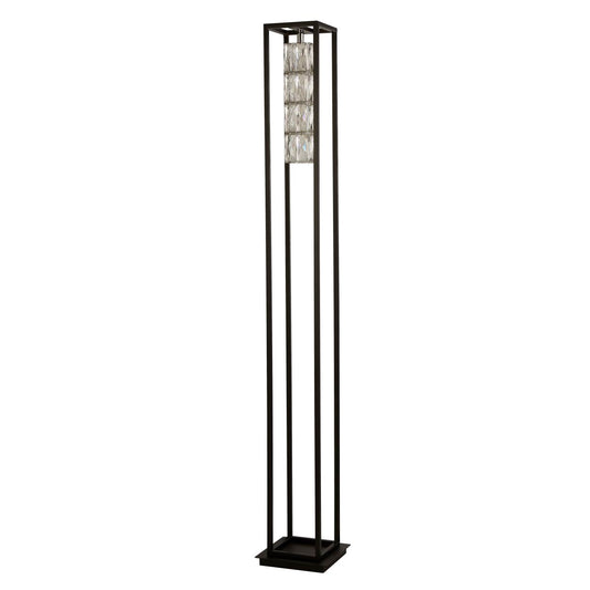 Searchlight Elevator Vloerlamp Mat Zwart Frame & Kristal Centre