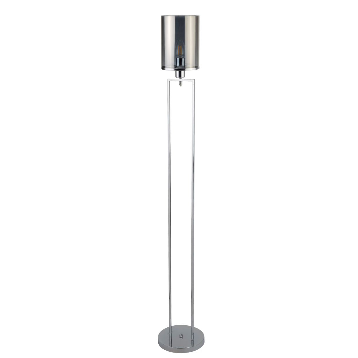 Searchlight Catalina Vloerlamp Chroom Metaal & Smoked Glas