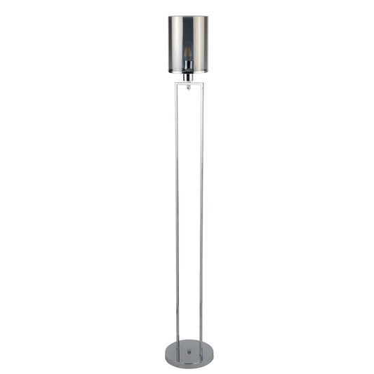 Searchlight Catalina Vloerlamp Chroom Metaal & Smoked Glas