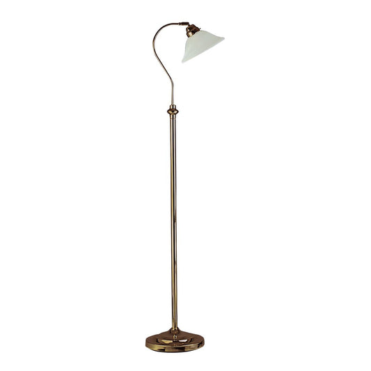 Searchlight Verstelbaar Vloerlamp Antique Messing Metaal & Scavo Glas