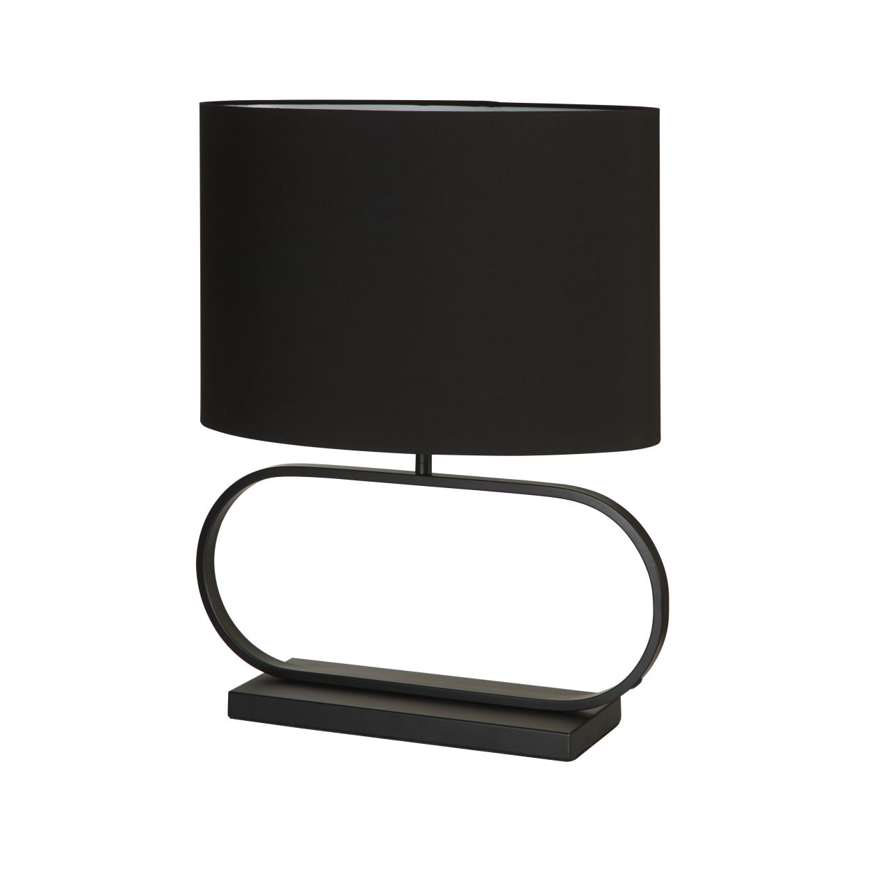 Searchlight Sleek Tafellamp Zwart Metaal with Zwart Lampenkap