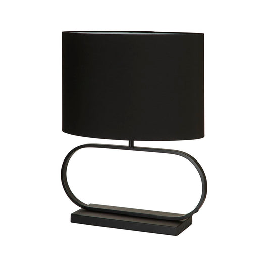 Searchlight Sleek Tafellamp Zwart Metaal with Zwart Lampenkap